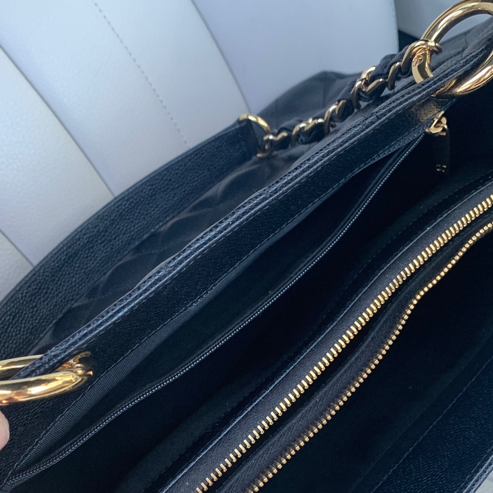 Chanel Black Quilted Tote with Gold Accents - Picture 10 of 16
